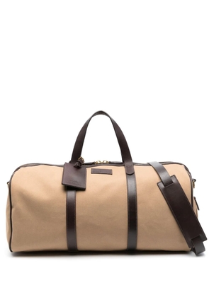 Polo Ralph Lauren logo-patch canvas duffle bag - Neutrals