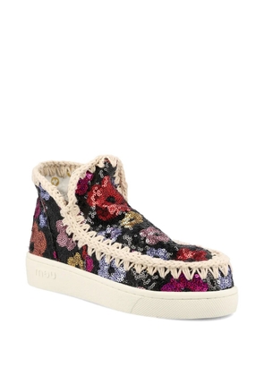 Mou Summer Eskimo floral boots - Black