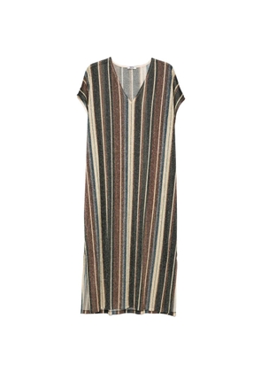 Siyu Zoe V-neck striped maxi dress - Green