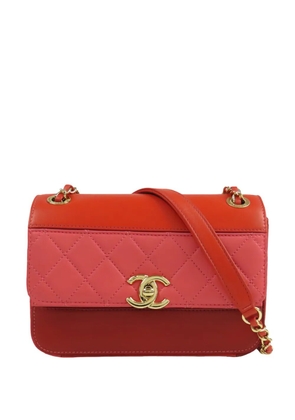 CHANEL Pre-Owned 2019 Tricolor Quilted Lambskin Single Flap shoulder bag - Red