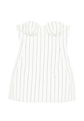 Giuseppe Di Morabito striped strapless mini dress - White