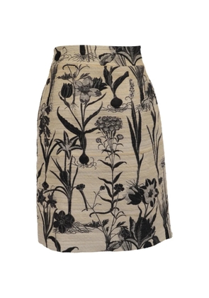 Oscar de la Renta Pre-Owned floral-print mini skirt - Neutrals