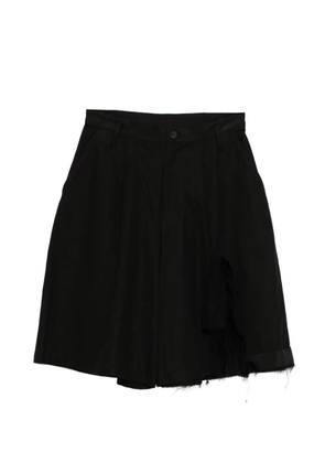 Yohji Yamamoto distressed shorts - Black