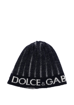 Dolce & Gabbana Pre-Owned 2000s logo-lettering beanie hat - Blue