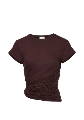 Magda Butrym side-knot draped T-shirt - Brown