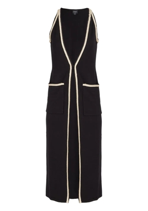 Giambattista Valli contrast-trim sleeveless kaftan - Black
