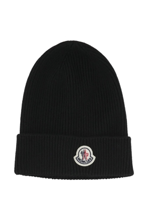 Moncler logo-patch beanie - Black