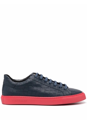 Hide&Jack crocodile-embossed low-top leather sneakers - Blue