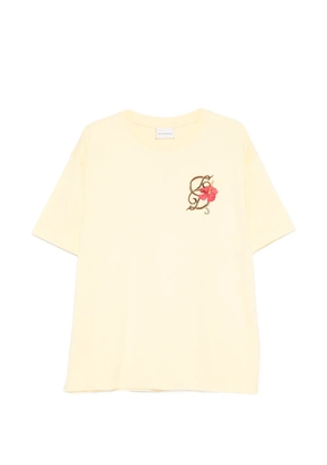 Drôle De Monsieur D Hibiscus Brodée T-shirt - Yellow