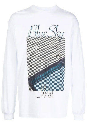 BLUE SKY INN logo-print long-sleeve T-shirt - White