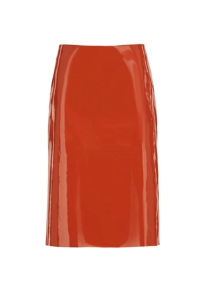 Ferragamo Patent leather pencil skirt - Orange