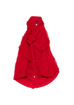 Yohji Yamamoto crushed chiffon top - Red