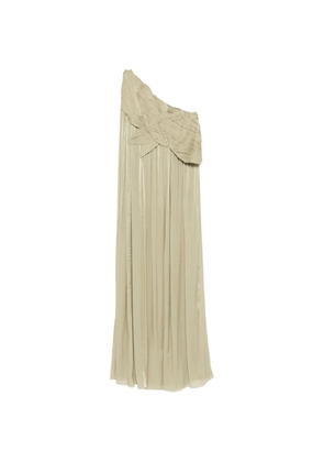 Costarellos Amabel pleated one-shoulder maxi dress - Green