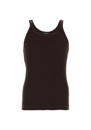 Dolce & Gabbana round neck cotton tank - Brown