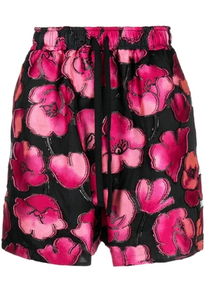 4SDESIGNS floral baggy shorts - Black