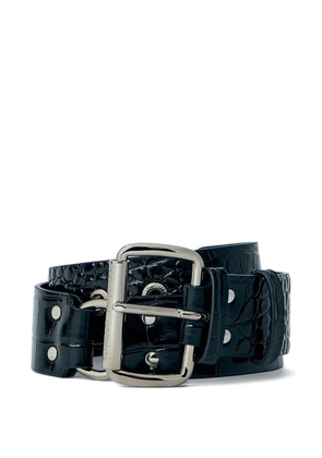 Vivienne Westwood embossed buckle leather belt - Black