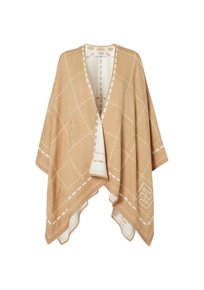 FENDI patterned poncho - Neutrals