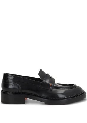 Santoni x 10 Corso Como brushed leather penny loafers - Black