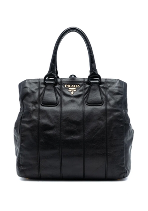Prada Pre-Owned 2000-2025 Soft Calf Frame Top Handle Bag tote bag - Black