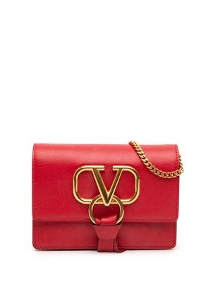 Valentino Garavani Pre-Owned 2018-2025 Mini Leather VRing Chain crossbody bag - Red