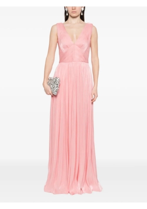 Costarellos Anilia V-neck pleated maxi dress - Pink