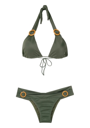 Brigitte ring-embellished bikini set - Green