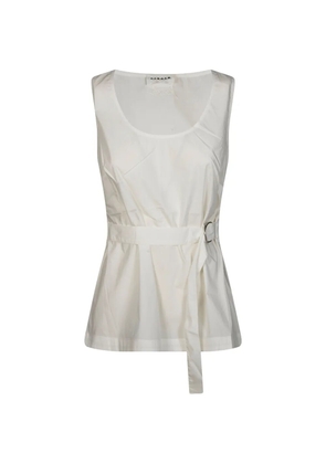 P.A.R.O.S.H. embroidery belt-detail blouse - White