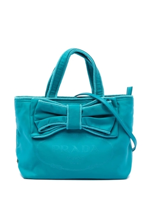 Prada Pre-Owned 2013-2026 Tessuto Canapa Logo Bow satchel - Blue