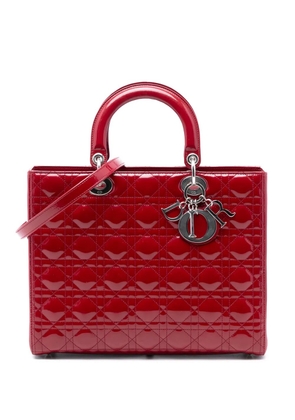 Christian Dior Pre-Owned 2012 Large Patent Cannage Lady Dior satchel - Red