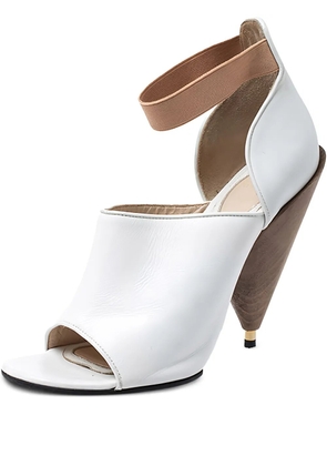 Givenchy Pre-Owned 130mm leather cone heel sandals - White