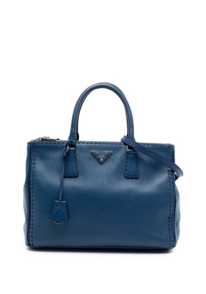 Prada Pre-Owned 2010-2026 Medium City Calf Hand Stitched Galleria Double Zip satchel - Blue