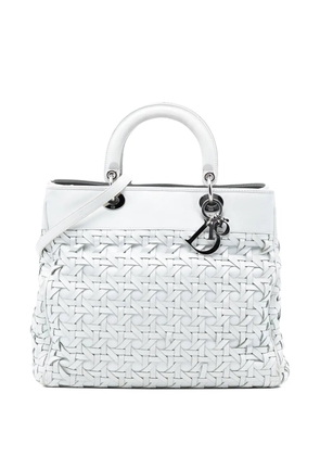 Christian Dior Pre-Owned 2008 Woven Lambskin Lady Dior Avenue Tote satchel - White