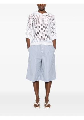 Intrecci crochet-construction hoodie - White