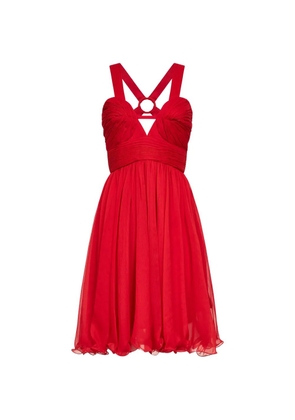 ERMANNO FIRENZE ring-detail V-neck dress - Red
