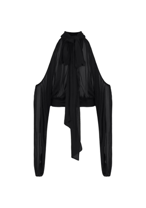 Giuseppe Di Morabito ruched draped silk blouse - Black