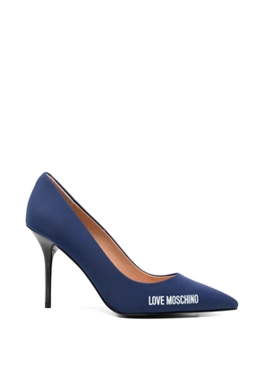 Love Moschino logo-print pumps - Blue