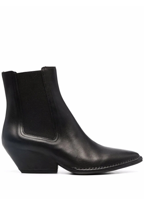 Del Carlo mid-heel leather boots - Black
