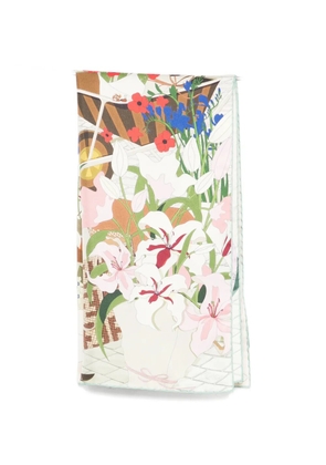 FENDI floral-print scarf - White