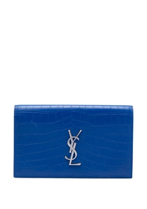 Saint Laurent Pre-Owned 2015 Croc Embossed Monogram Kate clutch bag - Blue