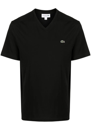 Lacoste crocodile logo-patch V-neck T-shirt - Black