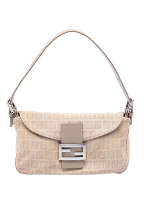 Fendi Pre-Owned 2000-2010 Zucchino Canvas Double Flap shoulder bag - Brown