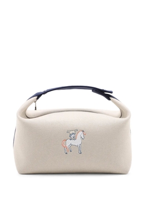 Hermès Pre-Owned 2021-2025 Large Toile Bride A Brac Cabriole Case vanity bag - Blue