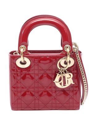 Christian Dior Pre-Owned 2019 Mini Patent Leather Lady Dior satchel - Red