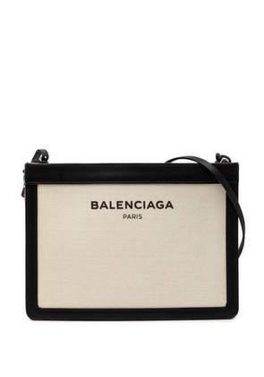 Balenciaga Pre-Owned 2018 Canvas Navy Pochette crossbody bag - Brown