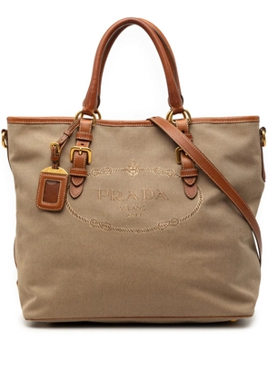 Prada Pre-Owned 2013-2025 Canvas Canapa Logo Convertible Tote satchel - Brown