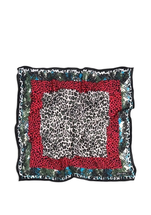 Bimba y Lola heart-shaped leopard-print bag charm - Black