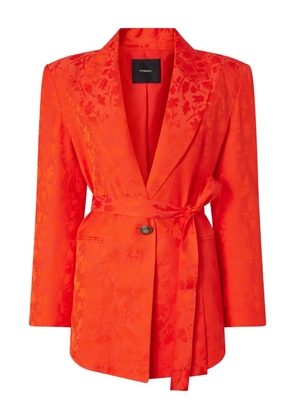 PINKO floral-pattern belted blazer - Orange