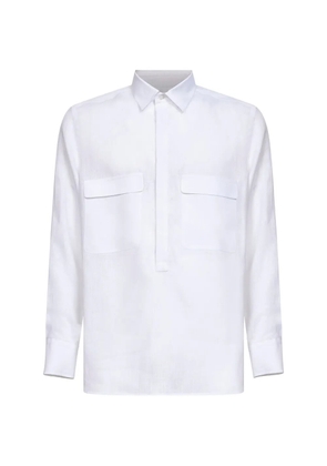 D4.0 button placket patch pockets polo shirt - White
