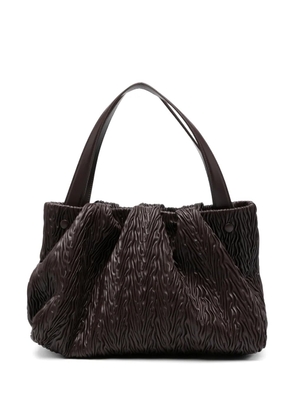 Themoirè textured tote bag - Brown