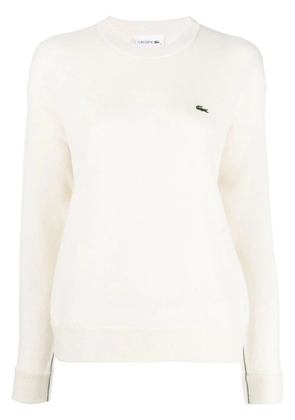 Lacoste logo-patch crew-neck jumper - White